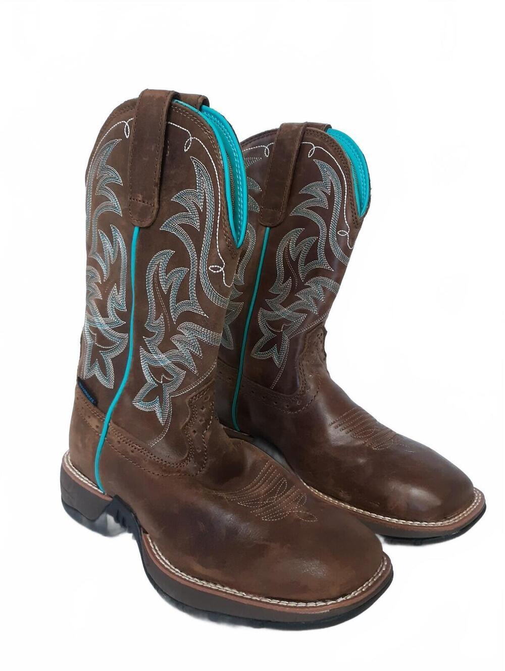 Shyanne BSWSP22P2 Women's Waterproof Square Toe Cowgirl Boots Size 7 B Brown